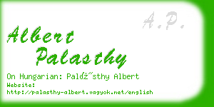 albert palasthy business card